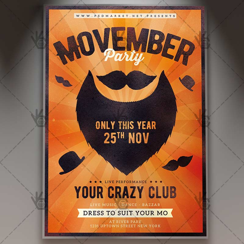 movember party seasonal flyer psd template psdmarket movember flyers