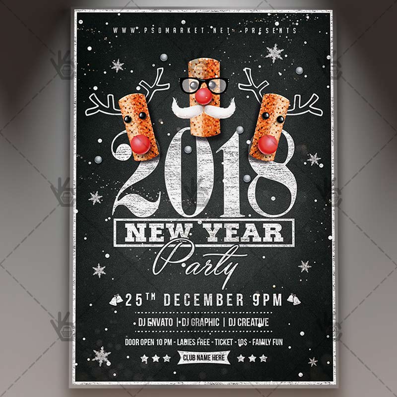 new year party winter flyer psd template psdmarket flyers new year party