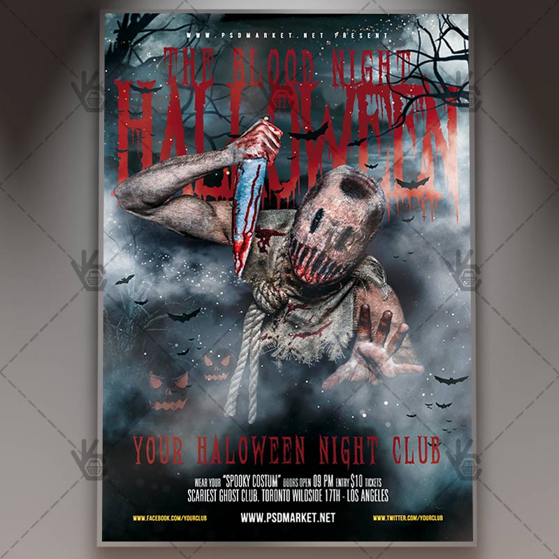 the blood night halloween seasonal flyer psd template psdmarket halloween flyers psd