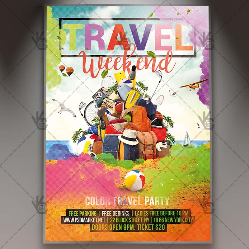 travel weekend seasonal flyer psd template travel flyer psd
