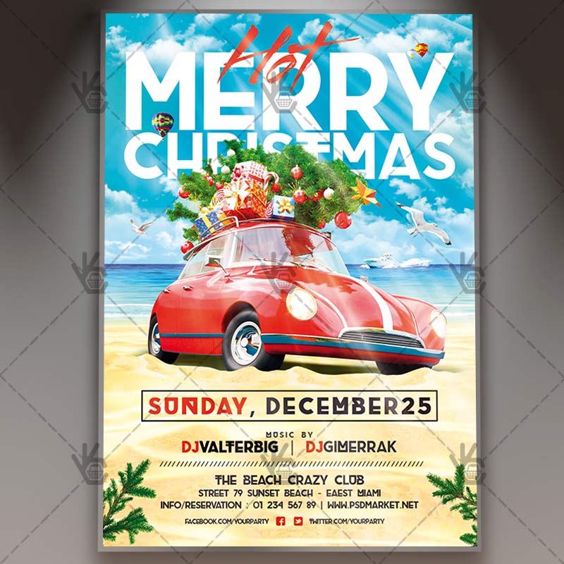hot merry christmas winter flyer psd template christmas flyer
