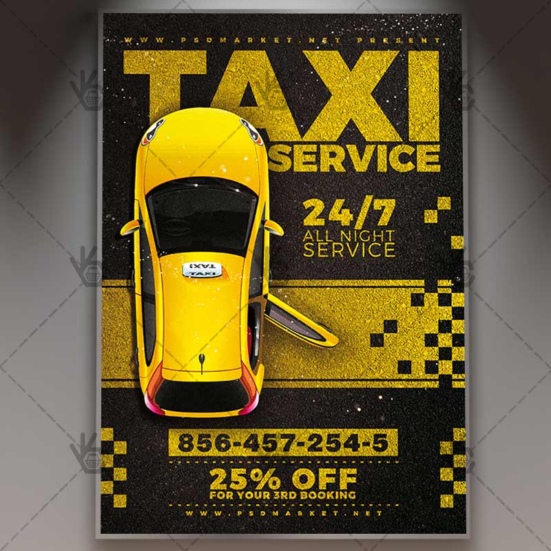 Taxi Cab Service - Business Flyer PSD Template | PSDmarket