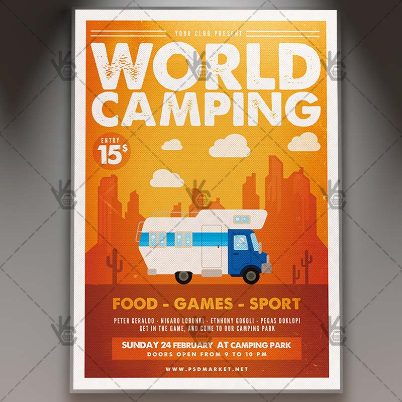 camping world summer flyer psd template psdmarket summer flyer design