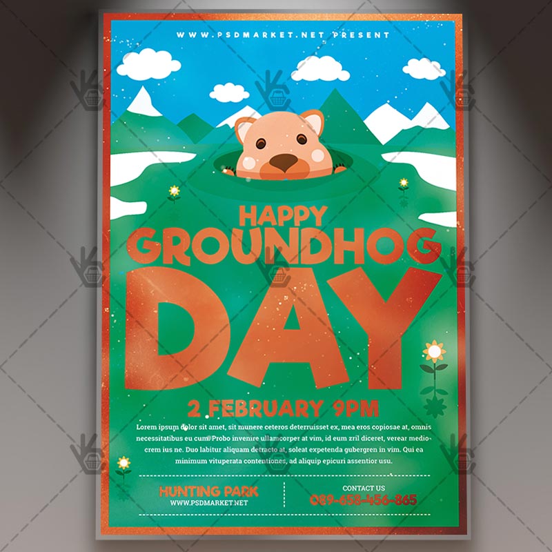 Download Happy Groundhog Day - Seasonal Flyer PSD Template