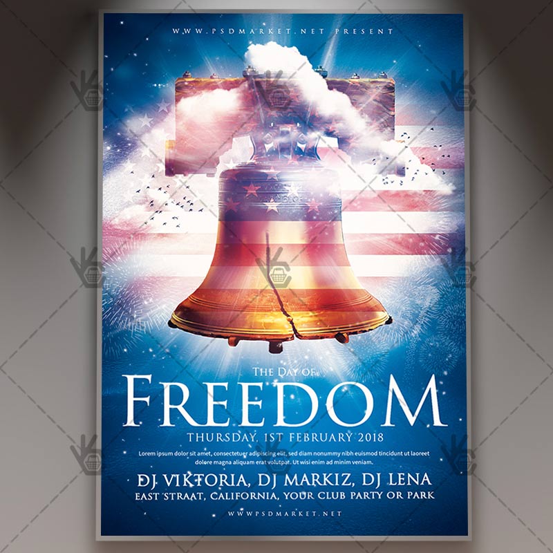 national freedom day american flyer psd template psdmarket