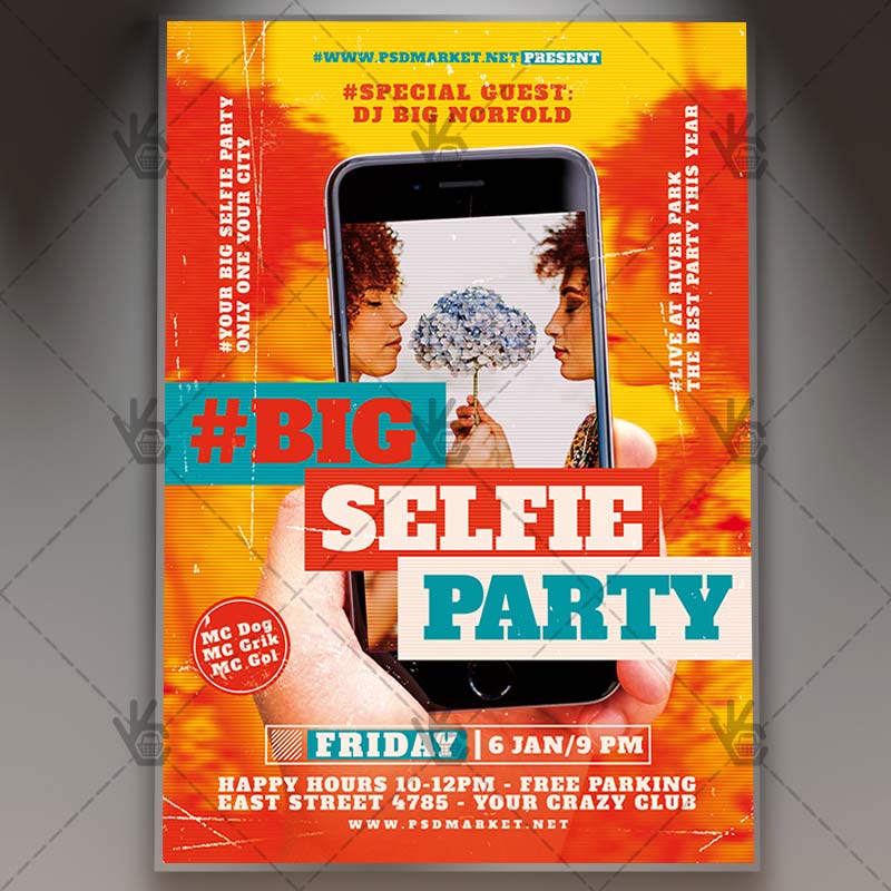 Download Selfie Party - Club Flyer PSD Template