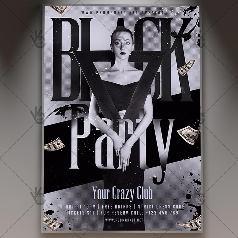 Download Black Party - Club Flyer PSD Template