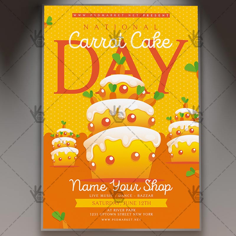 Download Carrot Cake Day - American Flyer PSD Template
