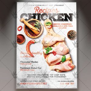 Download Chicken Recipes - Food Flyer PSD Template