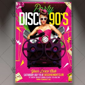 Download Disco 90s Night - Club Flyer PSD Template