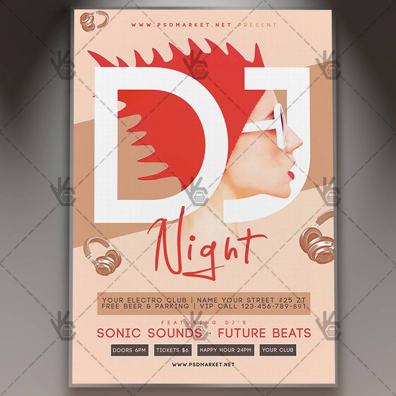 Download DJ Night - Club Flyer PSD Template