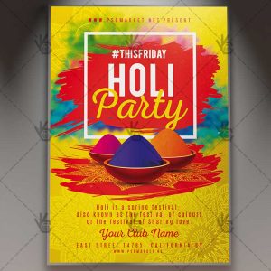 Download Holi Party - Club Flyer PSD Template