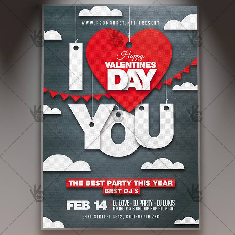 Download Love Night - Valentines Flyer PSD Template