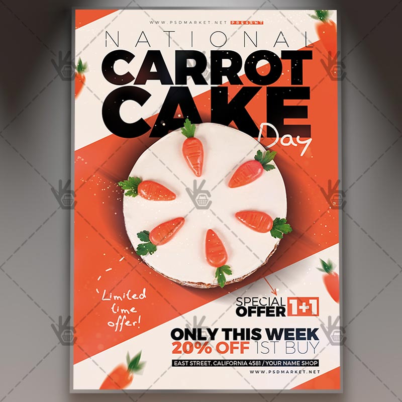 Download National Carrot Cake Day - American Flyer PSD Template