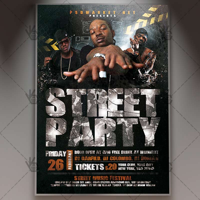 street party premium flyer psd template psdmarket street party flyer