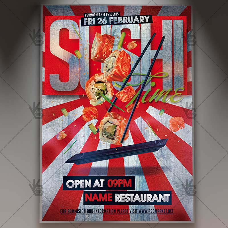 sushi time business flyer psd template psdmarket japanese flyers psd free download