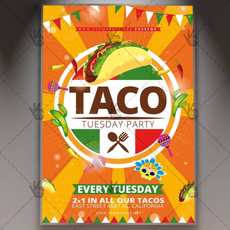 Taco Tuesday - Mexican Flyer PSD Template | PSDmarket