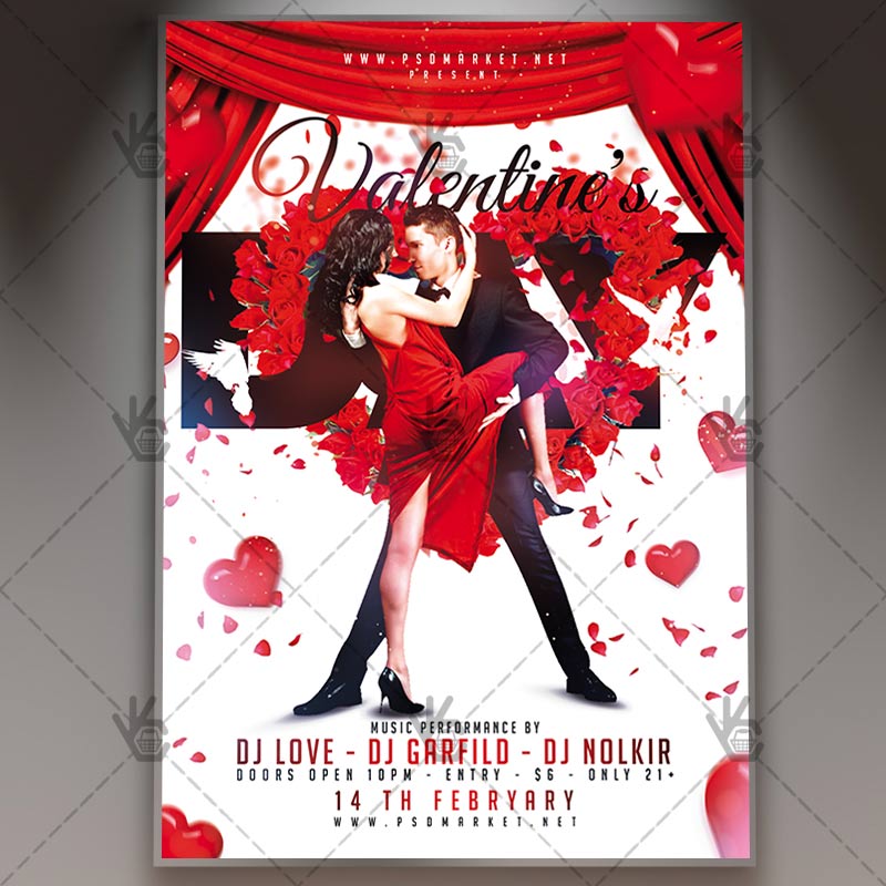 Download Valentines Day Party - Seasonal Flyer PSD Template
