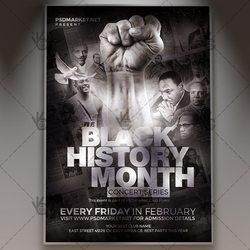 black history month event club flyer psd template psdmarket history flyers