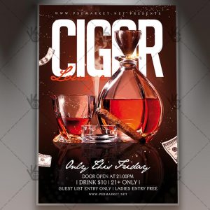 Download Cigar Lounge - Club Flyer PSD Template