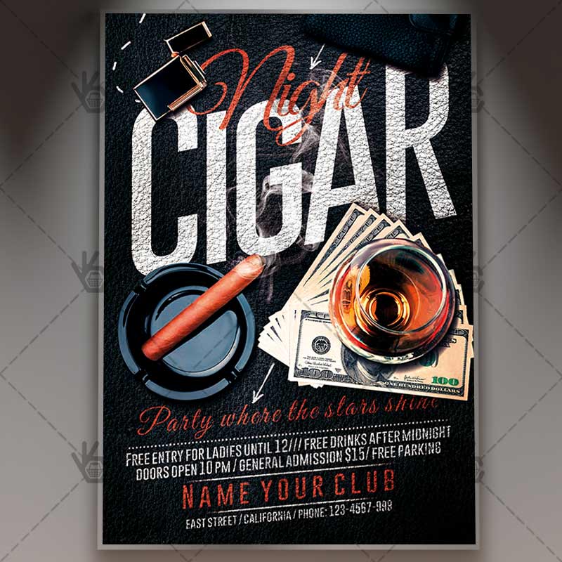 Download Cigar Night - Club Flyer PSD Template