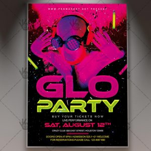 Download GLO Party - Club Flyer PSD Template