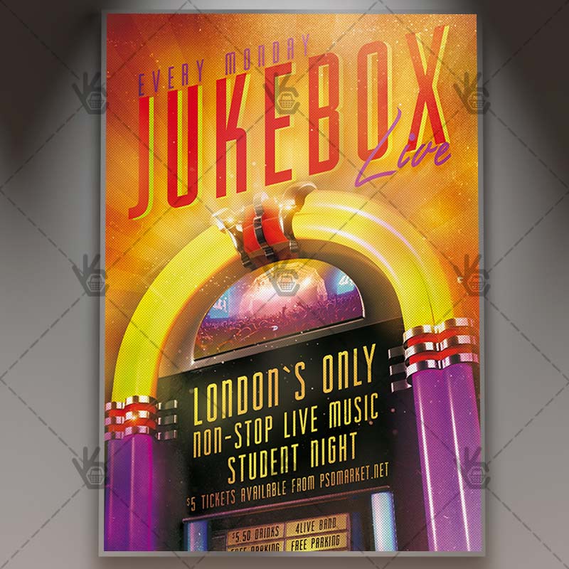 Download Jukebox Live - Club Flyer PSD Template