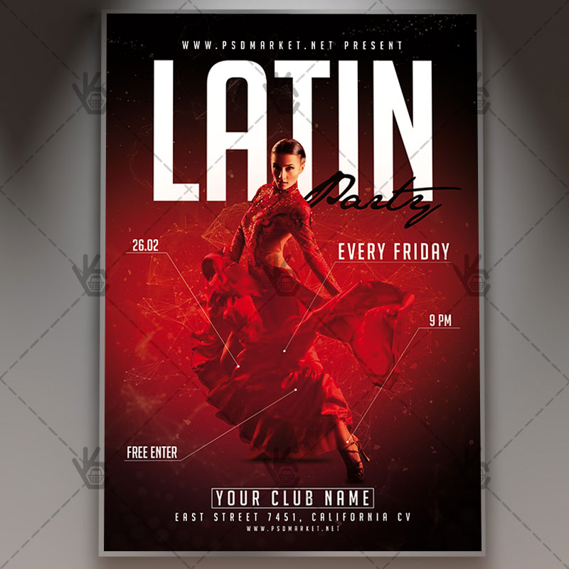 Download Latin Party - Club Flyer PSD Template