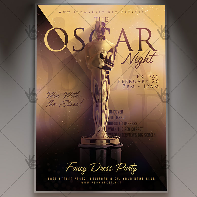 Download Oscar Night - Club Flyer PSD Template
