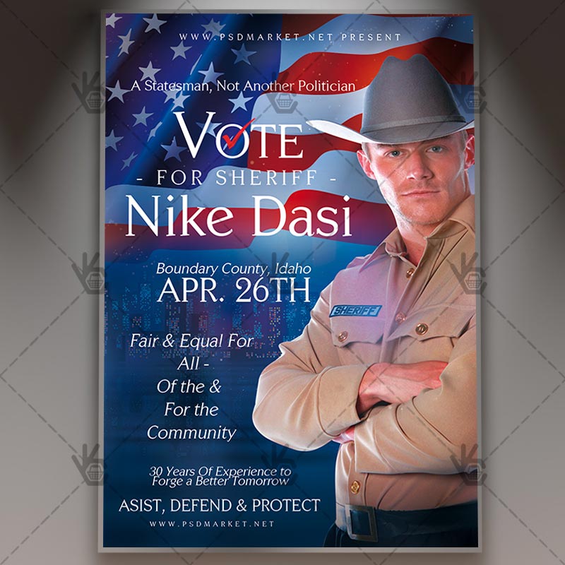 Download Sheriff Vote - Political Flyer PSD Template