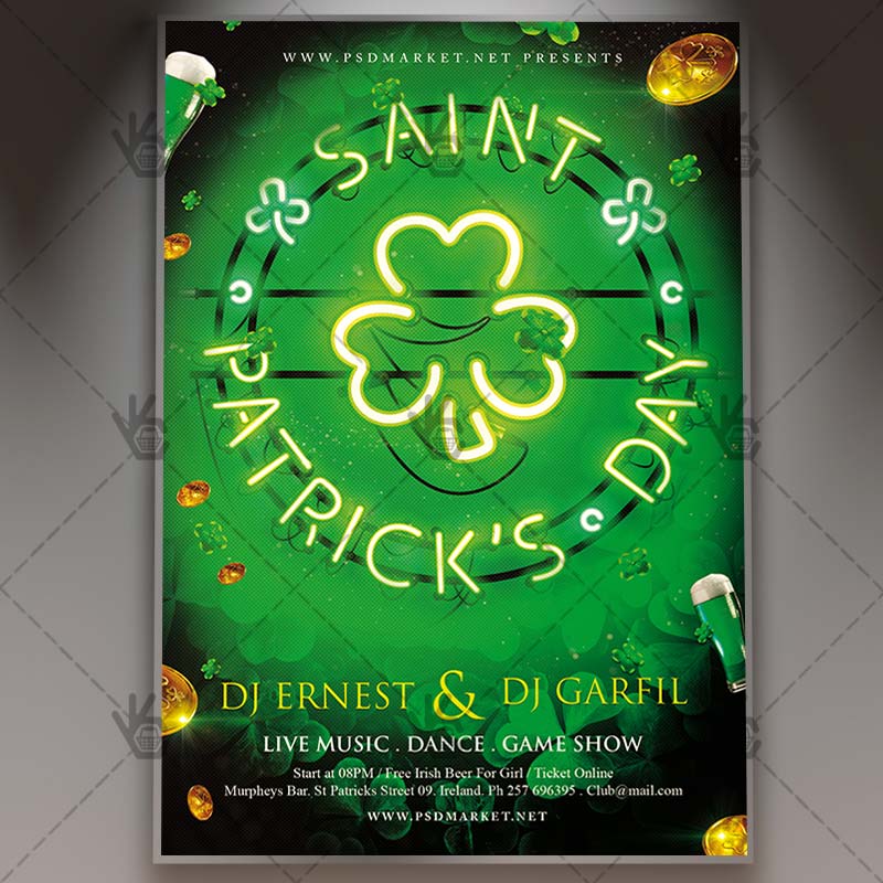 Download St Patrick's Day Event - Club Flyer PSD Template