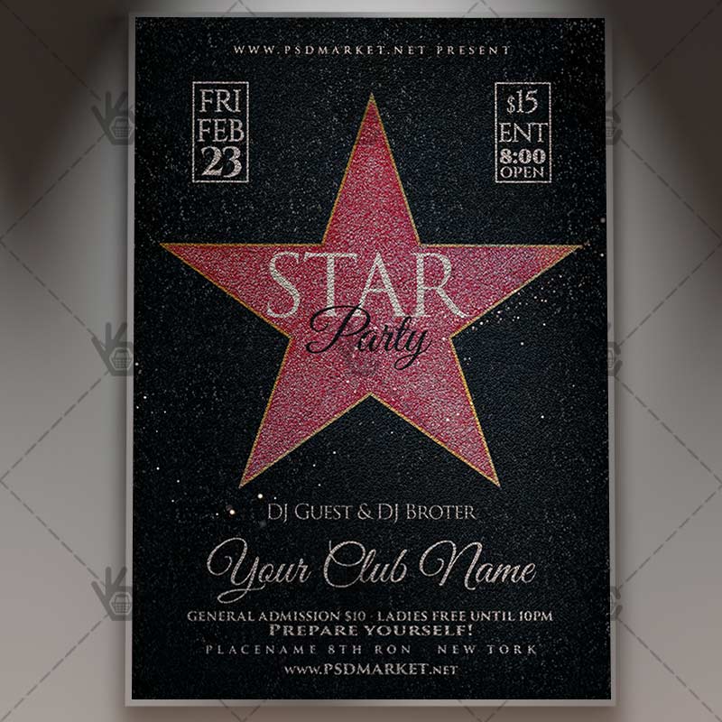 Download Star Party - Club Flyer PSD Template