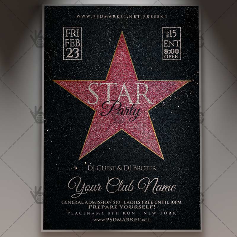 star party club flyer psd template psdmarket star market flyer