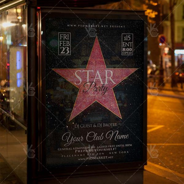 star party club flyer psd template psdmarket star market flyer