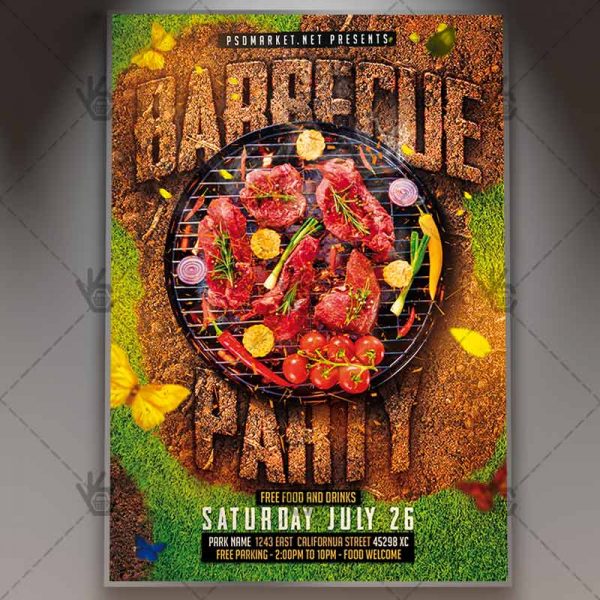 download barbecue flyer grill psd template psdmarket