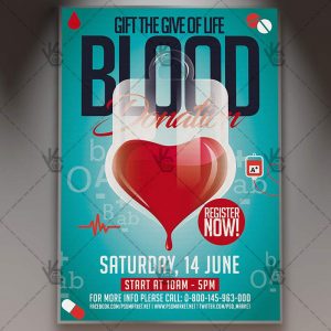 Download Blood Donation Flyer - Community PSD Template