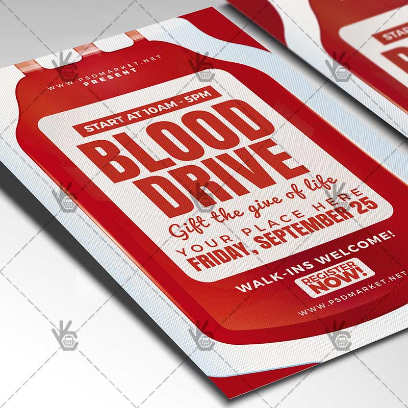 Blood Drive Flyer Community PSD Template PSDmarket