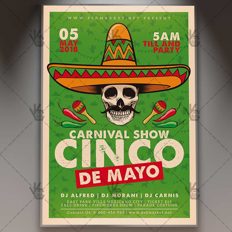 cinco de mayo flyer mexican psd template psdmarket