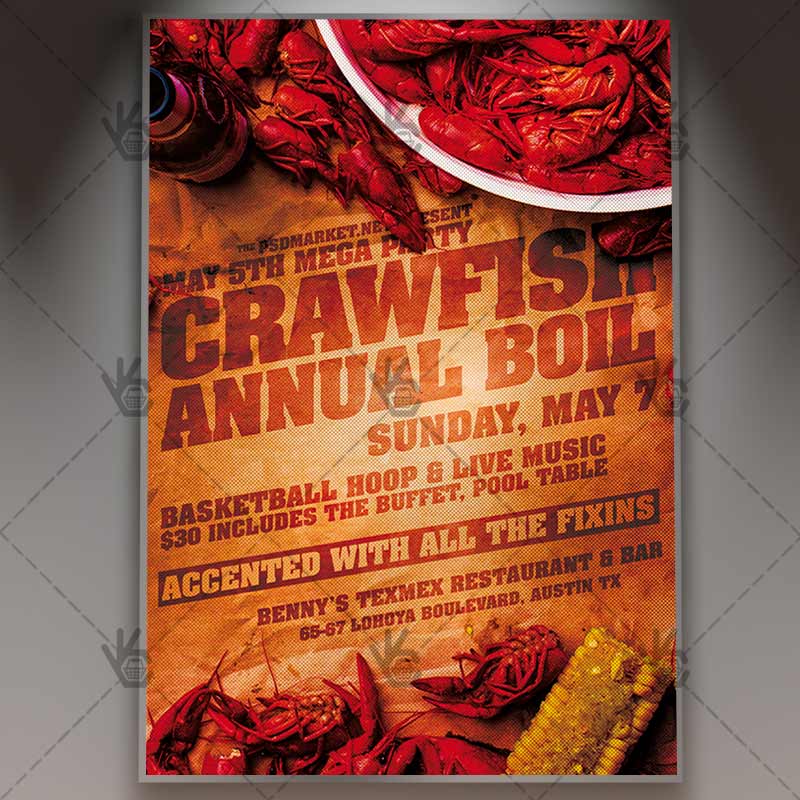 Download Crawfish Boil Flyer - Business PSD Template