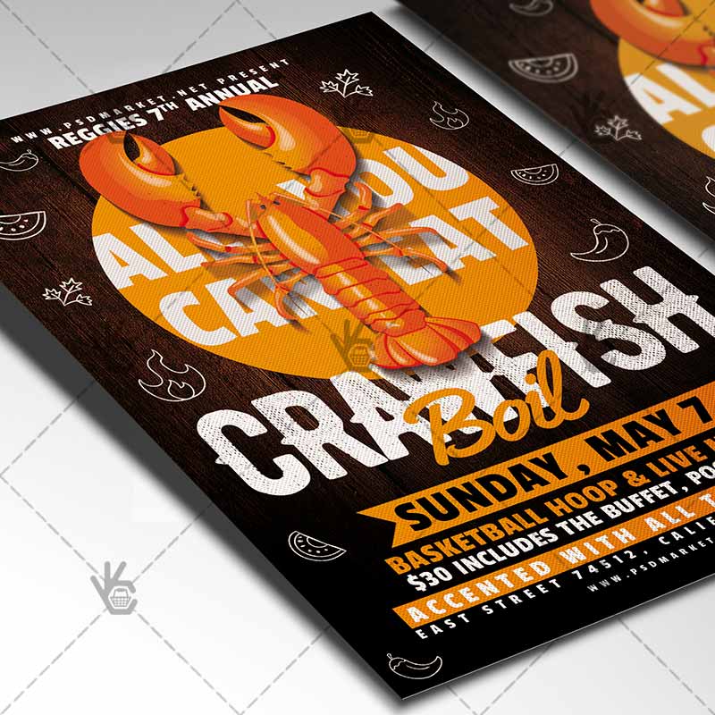 Crawfish Flyer - Business PSD Template | PSDmarket