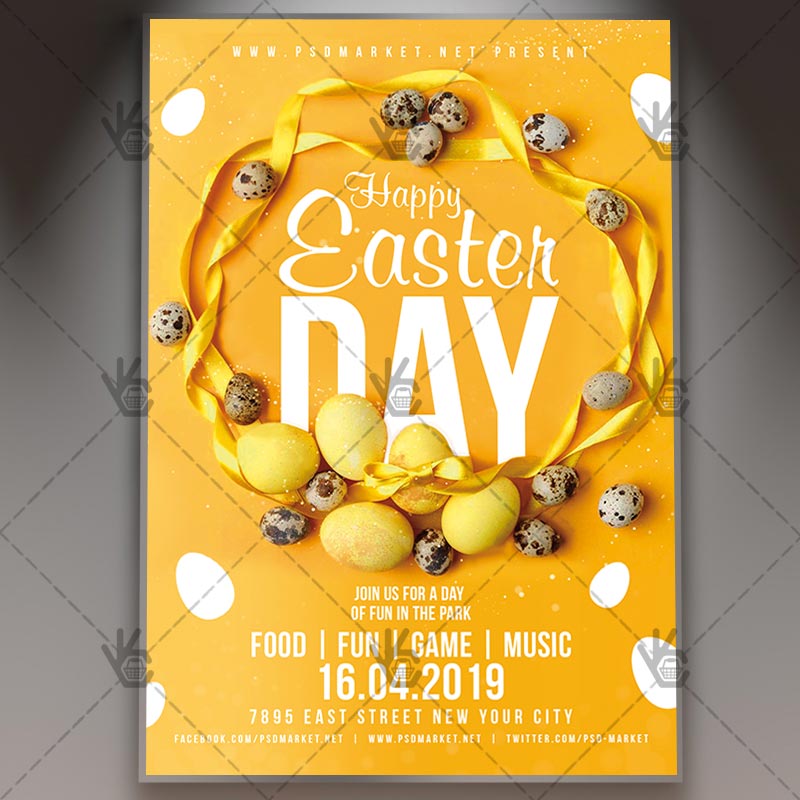 easter day flyer spring psd template easter flyer