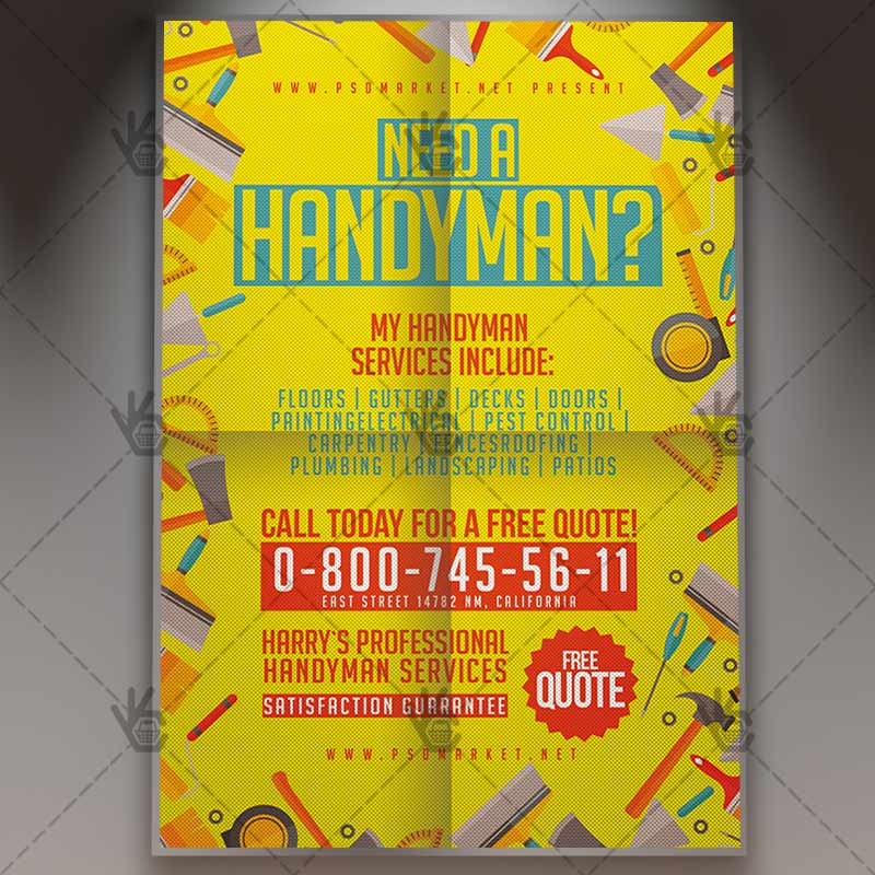 handyman flyer community psd template free handyman flyer template