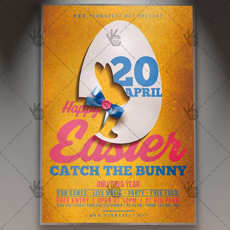 happy easter night flyer spring psd template psdmarket easter flyer