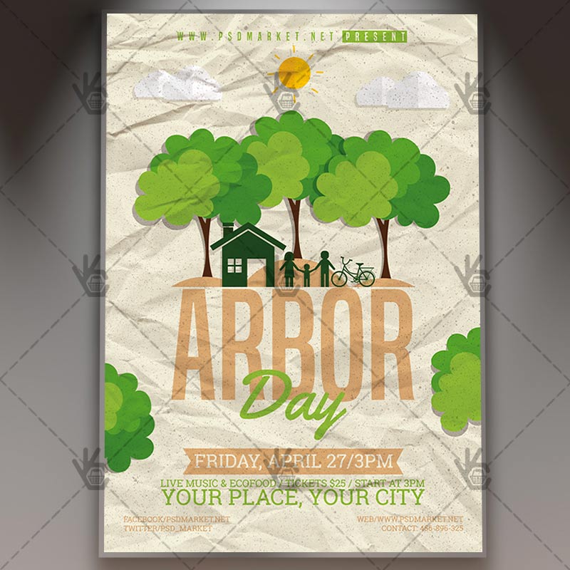 arbor day flyer american psd template psdmarket arbor day flyers