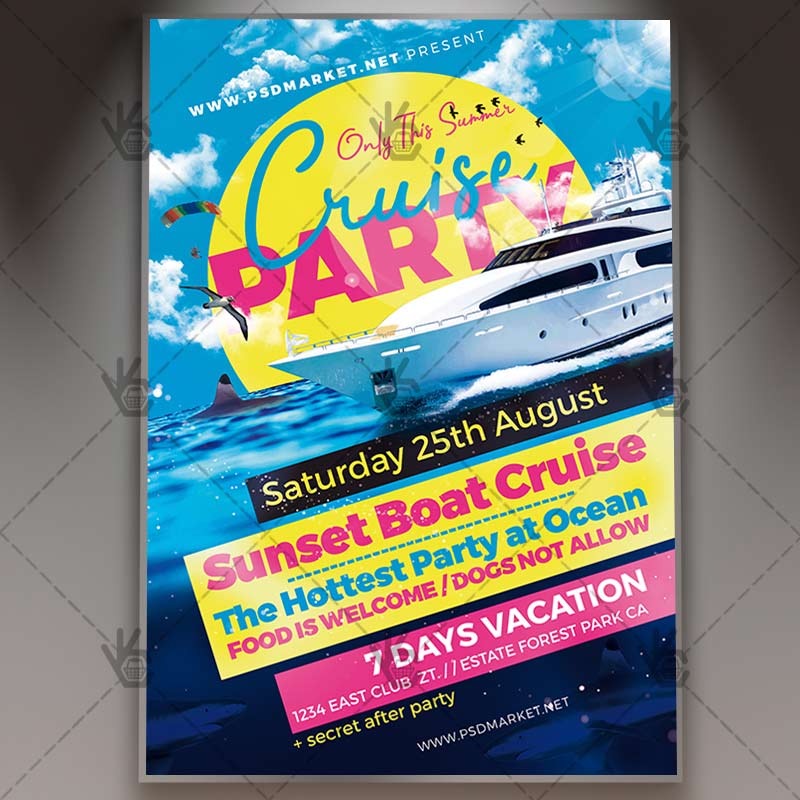 Download Cruise Party Flyer - PSD Template