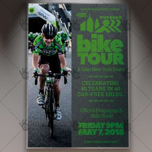 Download Five Boro Bike Tour Flyer - Sport PSD Template