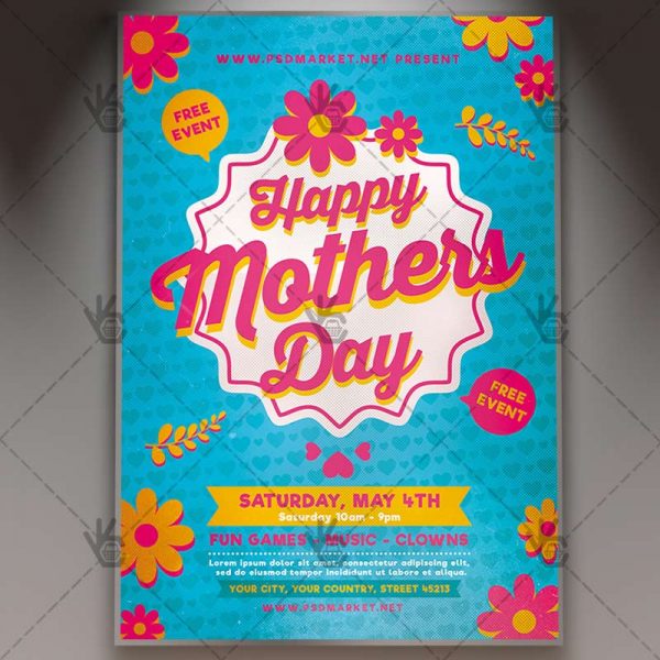 Happy Mothers Day Flyer Club PSD Template