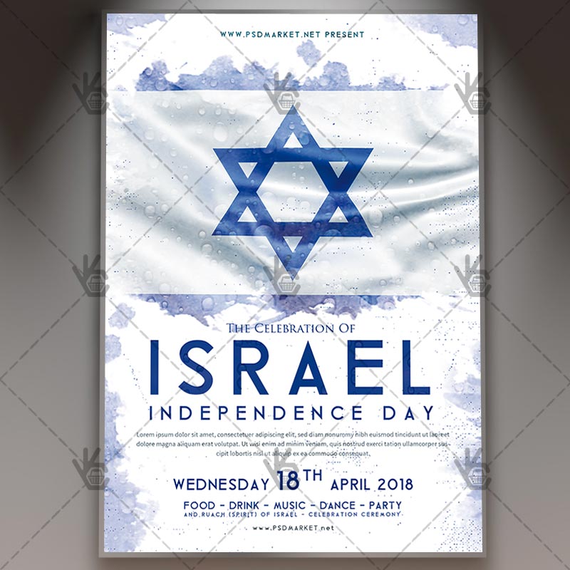 Download Israel Independence Day Flyer - PSD Template