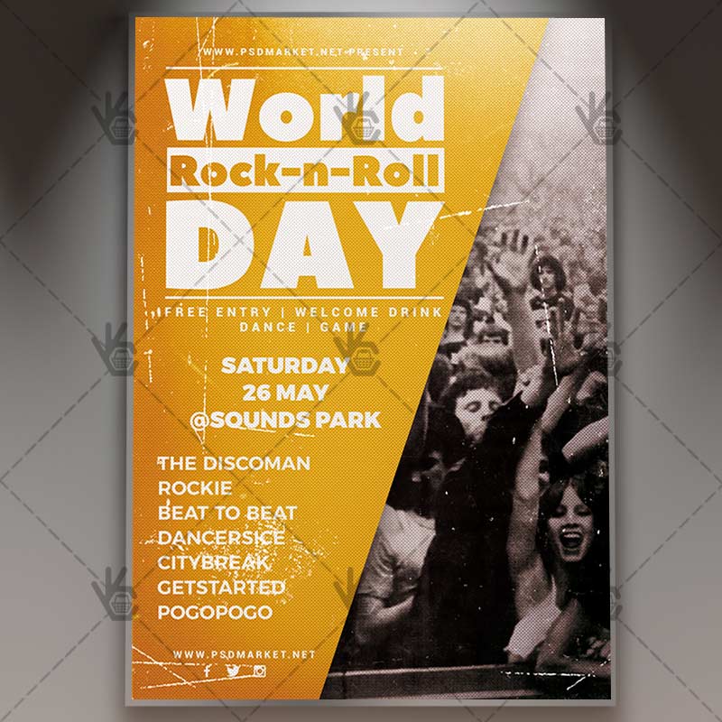 Download Rock-n-Roll Day Flyer - Rock PSD Template