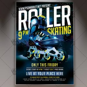 Download Roller Skating Party Flyer - PSD Template